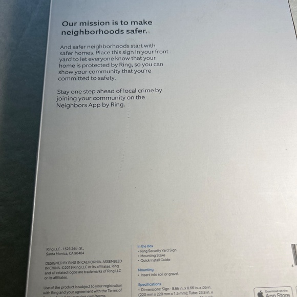 Ring security yard sign - Picture 2 of 2